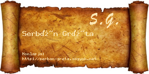 Serbán Gréta névjegykártya